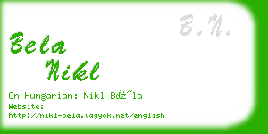 bela nikl business card